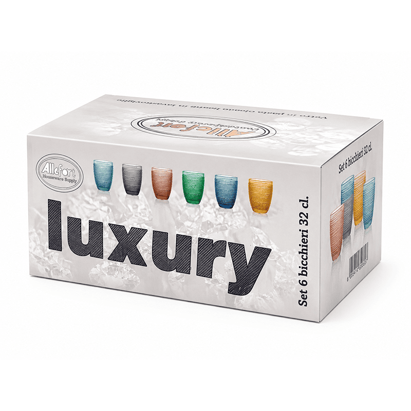 LUXURY SET D/ 6 VASOS D/VIDRIO