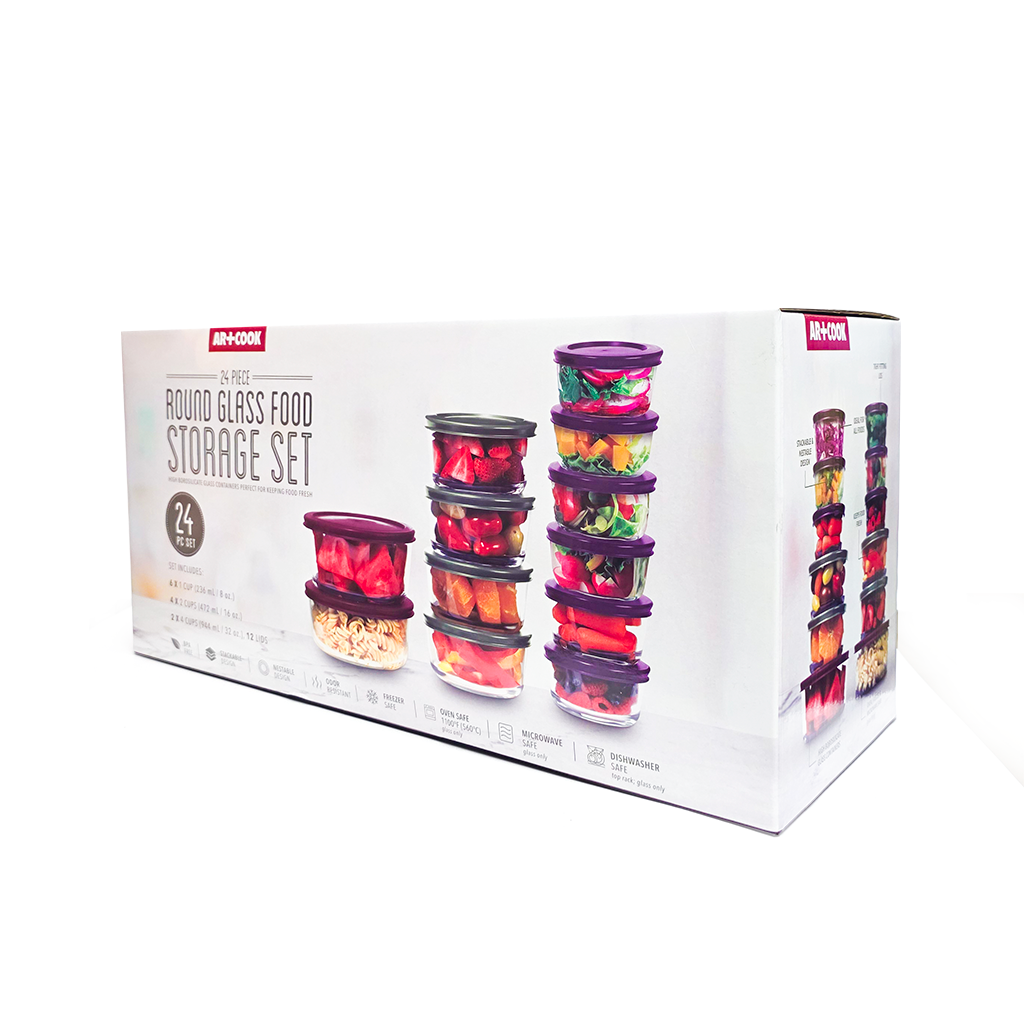 ART+COOK CONTENEDORES D/VIDRIO 24 PCS