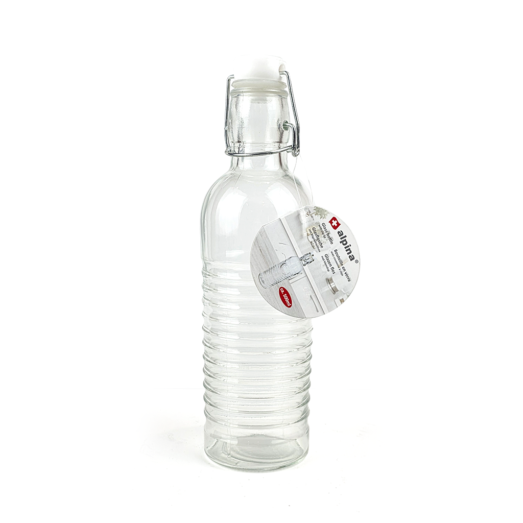 ALPINA BOTELLA DE VIDRIO CON TAPA