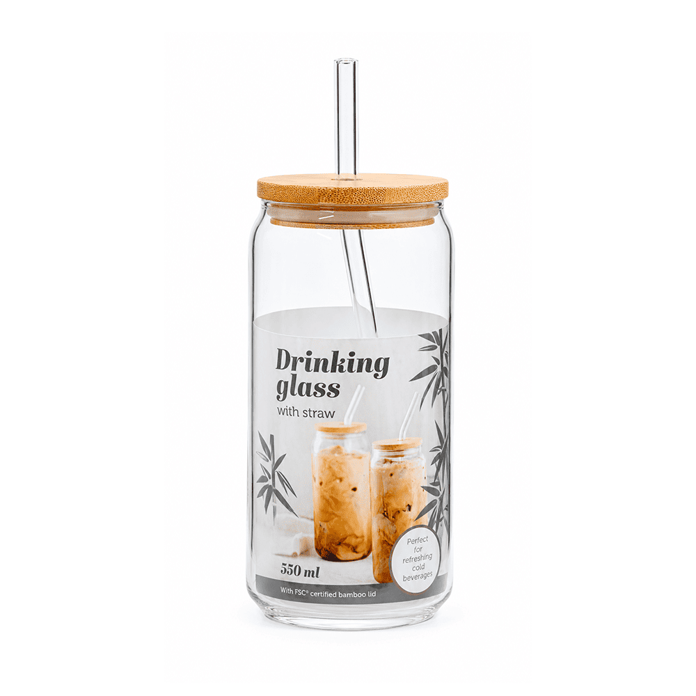 VASO D/VIDRIO C/TAPA D/BAMBU I